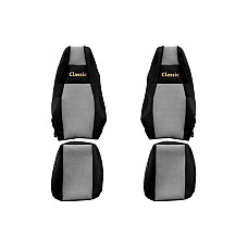 Husa scaun Huse pentru scaune Classic gri material eco-piele serie CLASSIC integreaza tetiera pasagerului tetiera soferului integrata SCANIA SCANIA F-CORE F-CORE PS41 GRAY