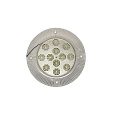 Iluminare interior Interior lighting lamp 24V surface height 19mm diameter 190mm 12 diodes silver reflector TRUCKLIGHT IL-UN012