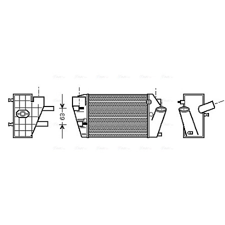Intercooler, compresor Supply air cooler AUDI A4 B6 A4 B7 2.5D 11.00-05.06 AVA COOLING AIA4187 AVA