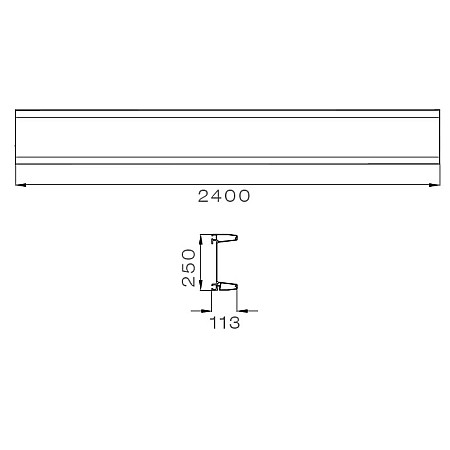 Bara de protectie Bara lungime: 2400mm aluminiu alb cu gauri cu protectii de plastic vopsit in alb ASPOCK A14-4164-021