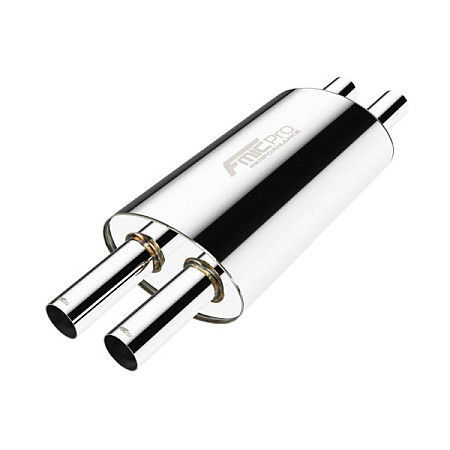 Toba esapamet intermediara Sports silencer stainless steel number of tips: 2 fitting diameter: 63mm 2x inlet FMIC MUF-OVAL425-63-63-2