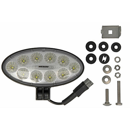 Lumina de lucru Lampa de lucru LED 12/24V 28W 2200lm numar elemente LED: 10 lungime: 176mm inaltime: 87mm adancime: 86mm cu conector Deutsch cu sirma de 05 m unghi de distributie a luminii 60 grade WESEM CRV1C.52702