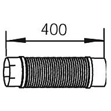 Furtun flexibil, sistem de esapament Teava de esapament lungime:400mm EURO 4 MAN TGS I TGX I D2066LF06-D2676LF25 06.06-09.21 DINEX DIN48259