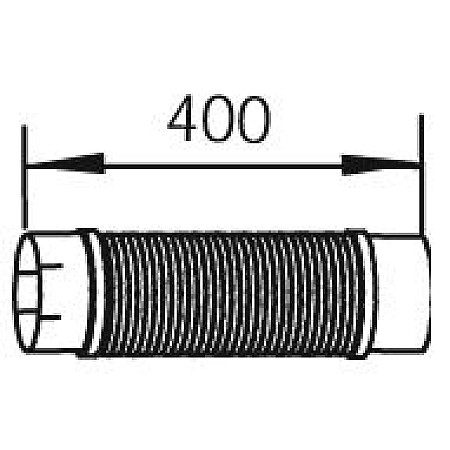 Furtun flexibil, sistem de esapament Teava de esapament lungime:400mm EURO 4 MAN TGS I TGX I D2066LF06-D2676LF25 06.06-09.21 DINEX DIN48259