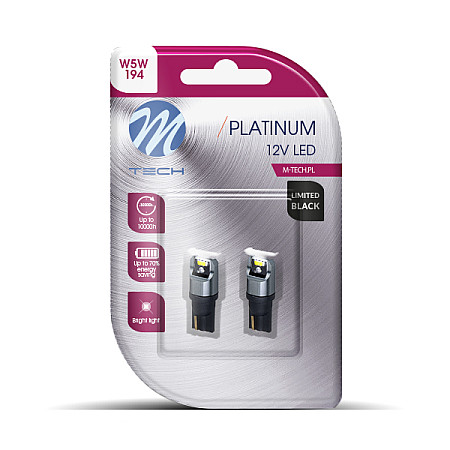 Bec incandescent LED light bulb blister pack 1pcs W5W 12V no road approval T10 for vehicles without CAN-Bus white M-TECH LB840W-02B