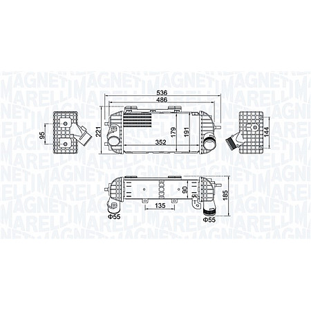 Intercooler, compresor Intercooler HYUNDAI TUCSON KIA SPORTAGE IV 2.0D 06.15- MAGNETI MARELLI 351319205760