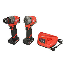 Set scula electrica Power tools kit 2 pcs SET:6 pcs battery-powered: Air impact wrench Drill-screwdriver battery included: charger included: number of batteries: 2 pcs MILWAUKEE 4933492512