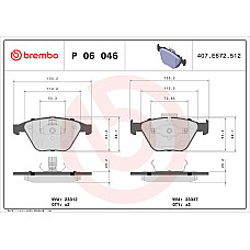 Set placute de frana Fatacu lacat fara optionale BMW 1 E82 3 E90 3 E92 3 E93 5 E60 2.0D-4.4 03.07-10.13 BREMBO P 06 046