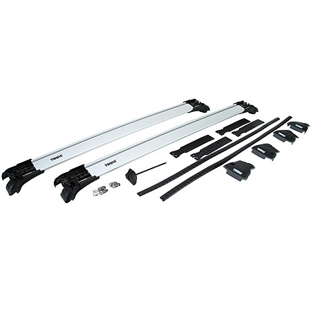 Incarcarea setului de suport Base roof rack complete aluminium silver payload: 75 kg. length: 786 cm. Protruding railings quantity per set: 2 pcs THULE THU 9581