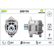 Alternator 14V 75A OPEL MOVANO RENAULT MASTER II TRAFIC 2.5D/2.8D 05.89- VALEO VAL200119