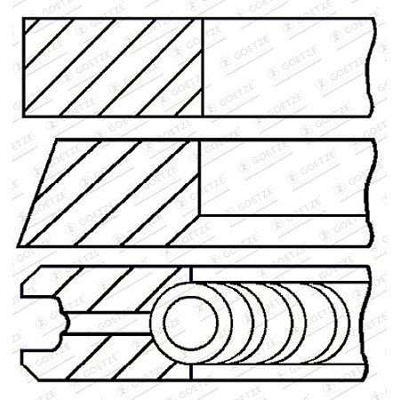 Set segmenti piston 80 +050 175 2 3 EN piston AUDI A3 A4 B7 SEAT ALHAMBRA ALTEA ALTEA XL CORDOBA IBIZA III IBIZA IV IBIZA IV SC 1.9D 09.98- AUDI SEAT SKODA VW GOETZE 08-433007-00