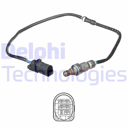 Sonda lambda 310mm AUDI A1 A3 SEAT ALTEA ALTEA XL IBIZA IV IBIZA IV SC IBIZA IV ST LEON TOLEDO IV SKODA FABIA II OCTAVIA II RAPID ROOMSTER 1.2/1.2LPG 11.08- DELPHI ES21091-12B1