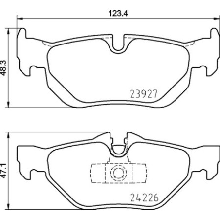 Set placute de frana Spate BMW 1 E81 1 E87 1 E88 3 E90 3 E91 3 E92 3 E93 2.0/2.0D/3.0 09.05-12.13 BREMBO P 06 105