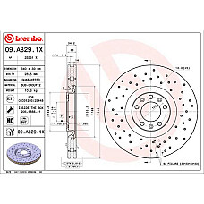 Disc frana Brake disc BREMBO Xtra Drilled front  L/R outer diameter 340 mm thickness 30 mm PEUGEOT RCZ 1.6/2.0D 03.10-12.15 BREMBO 09.A829.1X