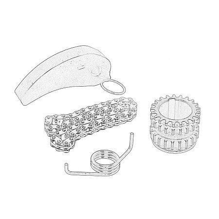 Set transmisie pompa ulei Oil pump drive assembly chain gearwheel slide DACIA DOKKER DOKKER EXPRESS/MINIVAN DUSTER DUSTER/SUV LODGY LOGAN II LOGAN MCV II SANDERO II NISSAN MICRA V 0.9/0.9LPG/1.2 03.12- OE RENAULT 15 0A 033 49R