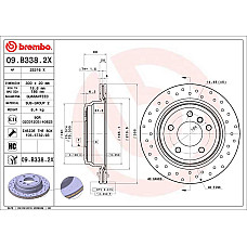 Disc frana Brake disc BREMBO Xtra 1pcs Drilled rear  L/R outer diameter 300 mm thickness 20 mm BMW 1 E81 1 E87 3 E90 3 E91 3 E92 3 E93 X1 E84 1.6-3.0D 12.04-06.15 BREMBO 09.B338.2X