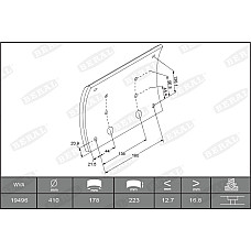 Set garnituri de frictiune, frana tambur Ferodou sabot frana 410x223 MAN E2000 EL EM F2000 F9 F90 F90 UNTERFLUR HOCL M 2000 L M 2000 M M90 NM SD SG SL SR TGA MERCEDES ACTROS ACTROS MP2 / MP3 04.74- BERAL KBL19496.9-1575