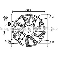 Ventilator, radiator Radiator fan HYUNDAI SANTA FE II 2.2D/2.7 03.06-12.12 AVA COOLING HY7560 AVA