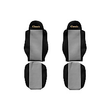 Husa scaun Huse pentru scaune Classic gri material velours serie CLASSIC centura de siguranta a pasagerului asamblata in afara scaunului centura de siguranta a soferului asamblata in scaun M F-CORE F-CORE PS04 GRAY