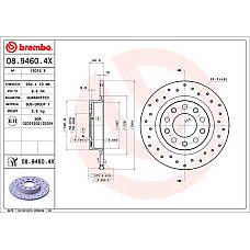 Disc frana Brake disc BREMBO Xtra 1pcs Drilled rear  L/R outer diameter 264 mm thickness 10 mm ALFA ROMEO GIULIETTA GIULIETTA/HATCHBACK 1.4-2.0D 04.10-12.20 BREMBO 08.9460.4X