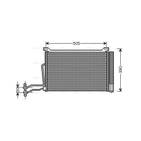 Condensator, climatizare A/C condenser with dryer MINI R50 R53 1.4D 06.03-09.06 AVA COOLING BW5264D AVA
