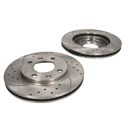 Disc frana de performanta High-efficiency brake disc SPEEDMAX Cut-Drilled front  L/R outer diameter 247 mm thickness 204 mm 2pcs CITROEN AX SAXO XSARA XSARA/HATCHBACK ZX 1.4-2.0 03.91-08.05 SPEEDMAX 5201-01-0525PTUOTUV