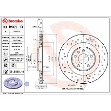 Disc frana Brake disc BREMBO Xtra 1pcs Drilled rear  L/R outer diameter 330 mm thickness 22 mm AUDI A4 ALLROAD B8 A4 ALLROAD B9 A4 B8 A4 B9 A5 A6 ALLROAD C7 1.4-6.3 06.07- BREMBO 09.B969.1X