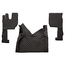 Covor compartiment picioare F-CORE pe intregul etaj scaun pneumatic pentru pasageri cantitate in set 3 szt. material - piele matlasata eko culoare - negru cu fir rosu transmisie automata VOLVO FH II 03.14- F-CORE F-CORE FL08 BLACK/RED