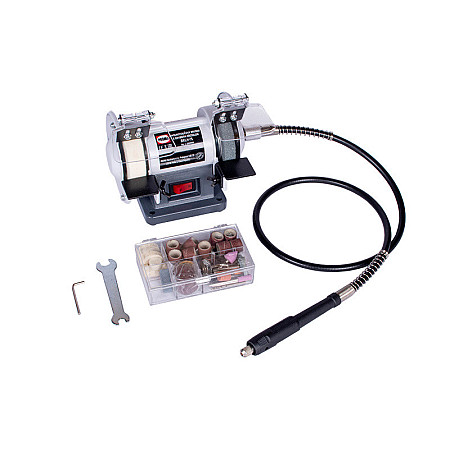 Polizoare Polizor dubla / dublu-disc motor fara perii putere nominala: 110W tensiune:230V diametru disc: 75mm PROMA POLSKA PROMA BKLH-75