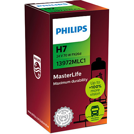 Bec, far principal bec H7 24V 70W PX26D MasterLife PHILIPS PHI 13972MLC1