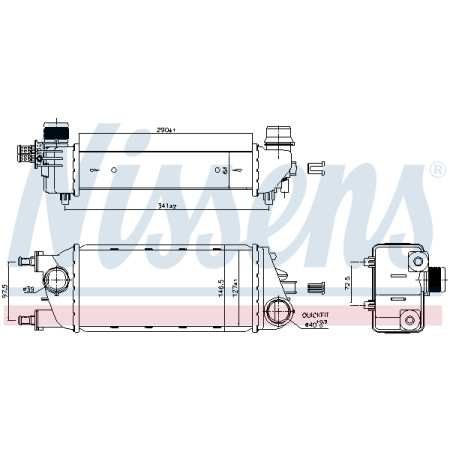 Intercooler, compresor Intercooler LANCIA YPSILON 0.9/0.9CNG/1.3D 05.11- NISSENS NIS 96267