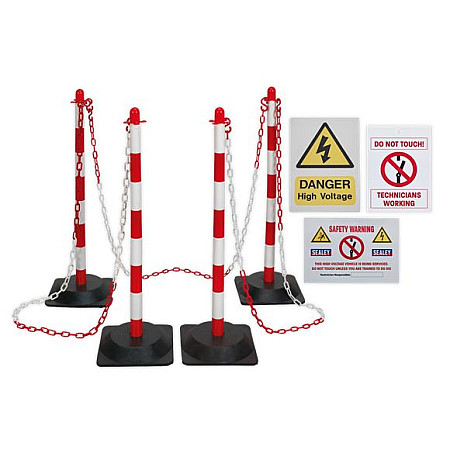 Accesorii si echipamente aditionale Chain / Post / Warning plate / Zone preparation kit SEALEY SEALEY SEA HP55K1COMBO