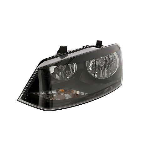 Far Lampa frontala Stanga halogen H7/H7/PY21W/W5W electric cu motor bec culoare insert: negru/cromat culoare semnalizator: portocaliu VW POLO POLO IV POLO V HELLA 1EE247 051-011