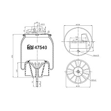 Burduf, suspensie pneumatica Supa de suspensie pneumatica spate R Fata Dreapta IVECO EUROSTAR EUROTECH MP S-WAY STRALIS I STRALIS II 01.92- FEBI BILSTEIN 47540