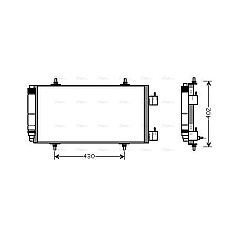 Condensator, climatizare A/C condenser with dryer  CITROEN C8 FIAT ULYSSE LANCIA PHEDRA PEUGEOT 807 3.0 06.02- AVA COOLING CN5226D AVA
