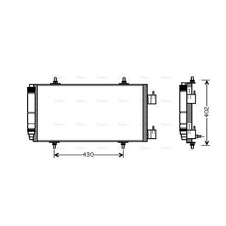 Condensator, climatizare A/C condenser with dryer  CITROEN C8 FIAT ULYSSE LANCIA PHEDRA PEUGEOT 807 3.0 06.02- AVA COOLING CN5226D AVA