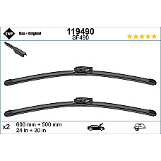 Lamela stergator Wiper blade jointless front with spoiler 2pcs Visioflex 600/500mm BMW X2 F39 11.17- SWF SWF 119490