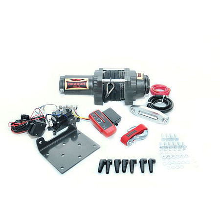Troliu ATV ATV and quad winches Highlander towed weight 2041kg 19HP voltage 12V transmission 3-step planetary reduction 136:1 rope type synthetic 15m brake type automatic DRAGON WINCH DWH4500HD-S
