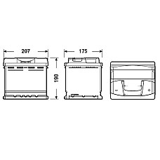 Acumulator Pornire Acumulator EXIDE 12V 50Ah/450A EXCELL R+ en 207x175x190 B13 pornire EXIDE EB500