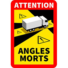 Autocolant de avertizare Blind spot sticker ANGLES MORTS 1pcs trucks 17cm x 25cm CARGOPARTS CARGO-T126