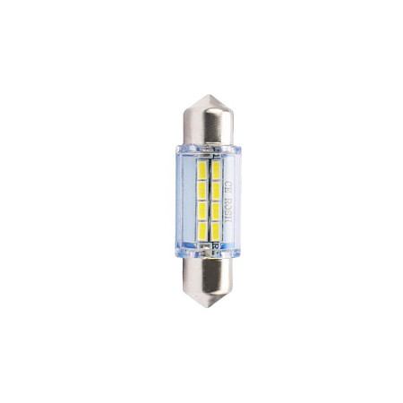 Bec incandescent Light bulb LED 2pcs C5W 12V max. 1W light colour white socket type SV85-8 length: 36mm no road approval M-TECH LB085W