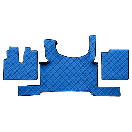 Covor compartiment picioare F-CORE ECO-LEATHER Q quantity per set 3 szt. material - eco-leather quilted colour - blue automatic transmission without ADR floor brake MAN TGX II 02.20- F-CORE F-CORE FL66 BLUE