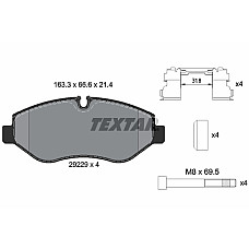 Set placute de frana Fata BREMBO IVECO DAILY CITYS DAILY IV DAILY LINE DAILY TOURYS DAILY V DAILY VI ELETTRICO-F1CGL411C 05.06- TEXTAR 29229 214 1 4