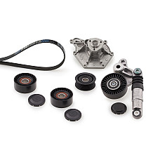 Pompa apa + Set curea transmisie cu caneluri V-belts set with rollers AUDI A4 ALLROAD B8 A4 B8 A5 A6 ALLROAD C6 A6 C6 Q5 VW PHAETON 2.7D/3.0D 05.04-05.17 GATES GATKP66PK2500