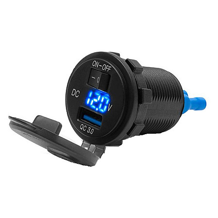 Adaptor, bricheta USB socket DC 12-24V DC 5V/3.6A Motorcycle with a switch 4 RIDE ERCL-MUS013