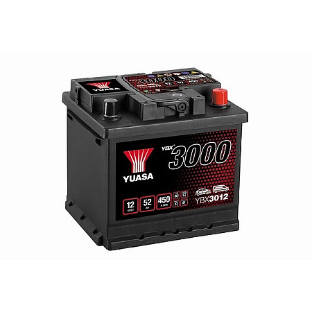 Acumulator Pornire Battery YUASA 12V 52Ah/450A YBX3000 SMF R+ standard 207x175x190 B13 starting YUASA YBX3012