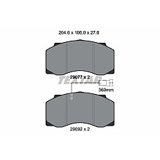 Set placute de frana Fata WABCO numar WVA: 29077 DAF 55 CS107M-CS173M 11.95-12.00 TEXTAR 29077 270 0 5 T3018