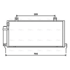 Condensator, climatizare A/C condenser with dryer  MITSUBISHI GALANT IX 2.4 10.03- AVA COOLING MTA5221D AVA