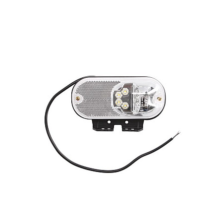 Lampa gabarit Outline marker lights L/R white LED height 735mm width 152mm depth 36mm surface hose length 500 with hanger 12/24V with reflector WAS 1176 W172