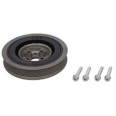 Fulie curea, arbore cotit Crankshaft pulley with bolts AUDI 80 B4 A6 C4 CABRIOLET B3 FORD GALAXY I GALAXY MK I SEAT ALHAMBRA CORDOBA CORDOBA VARIO IBIZA II INCA TOLEDO I 1.7D/1.8/1.9D 04.88-03.10 SWAG SW30933566